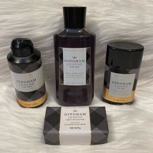 4-pc Set, “GINGHAM LEGEND" For Men by BBW, w/Pro Vit B5 + Aloe, NWT all 4-items